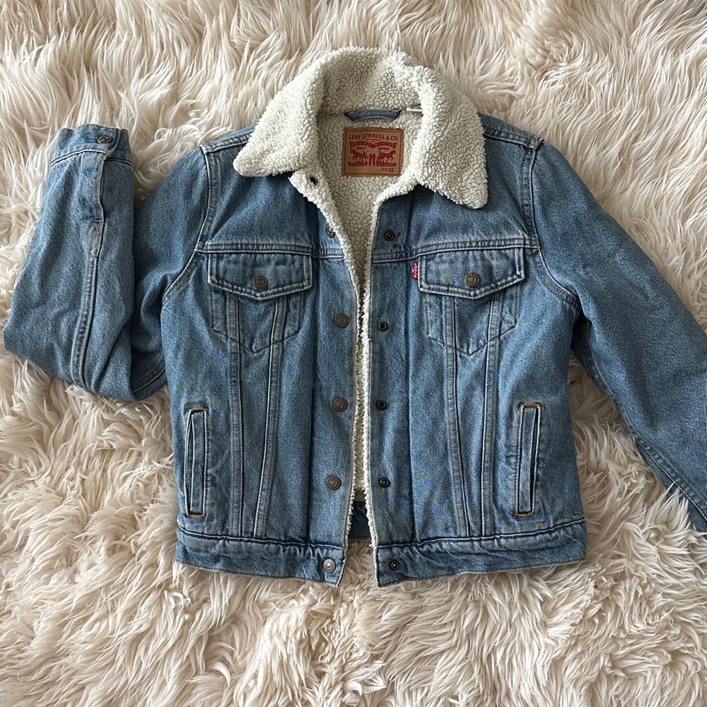 Levi's Blue Denim Jacket with Sherpa fleece lining